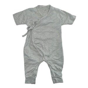 Flamé Short Sleeved Seafoam Kimono Coverall, 3 - 6 months